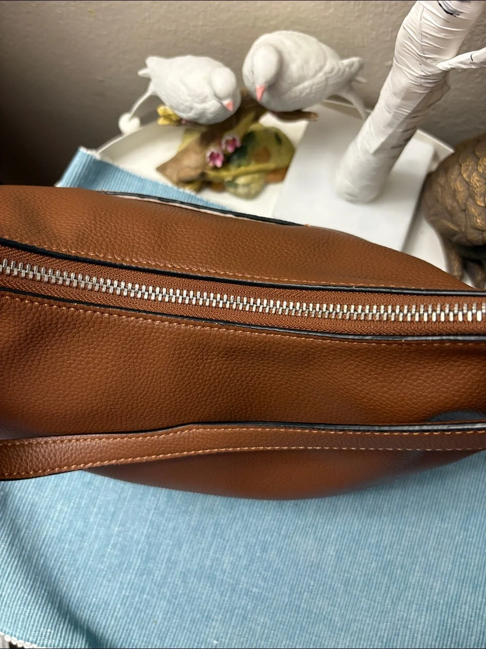 Dana Buchman Cognac Pebbled Leather Shoulder Hobo